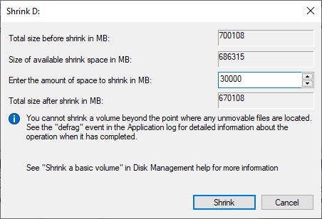 Shrink-space
