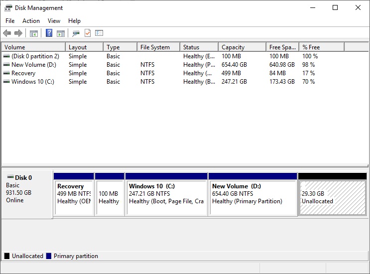 Unallocated-partition